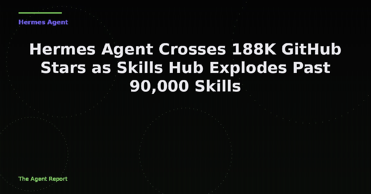 Hermes Agent Crosses 188K GitHub Stars as Skills Hub Explodes Past 90,000 Skills