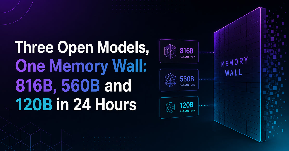 816B, 560B, 120B in One Day: The Open-Weight Wave Now Hits a Memory Wall